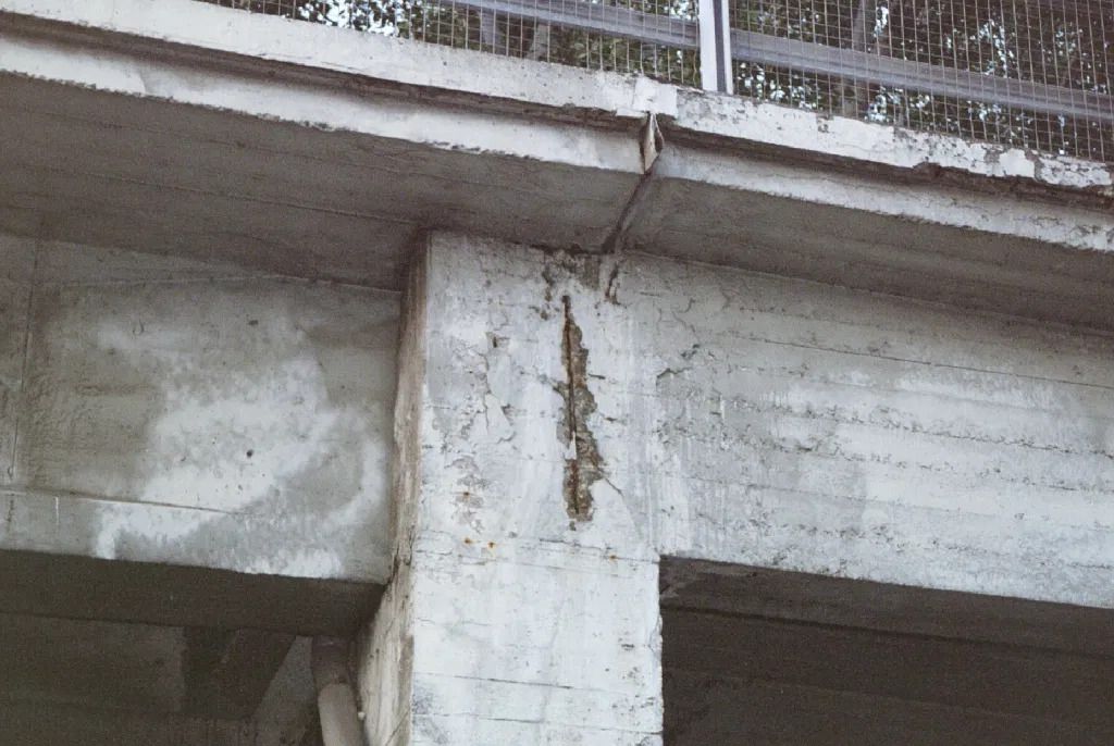 Deteriorated concrete bridge