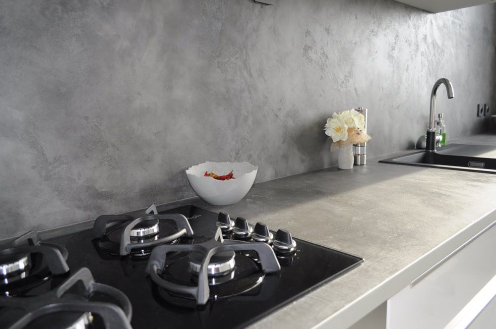 Microbond on a kitchen worktop and wall
